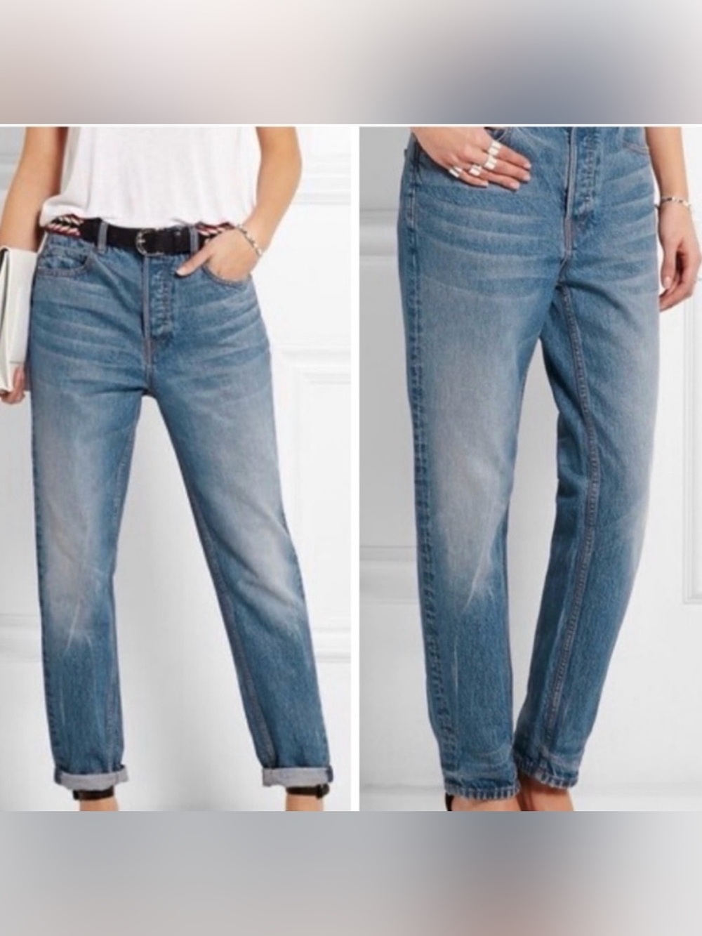 Alexander Wang Light Wash button fly Boyfriend Jeans